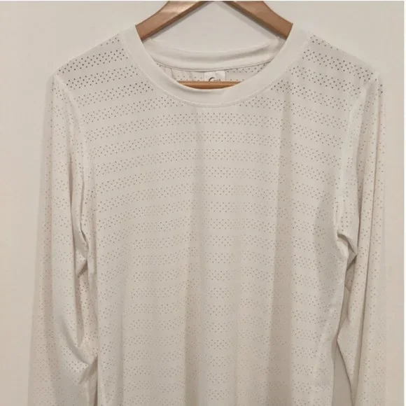 Zyia Active White Perforated Chill Long Sleeve Top S - Picture 8 of 14
